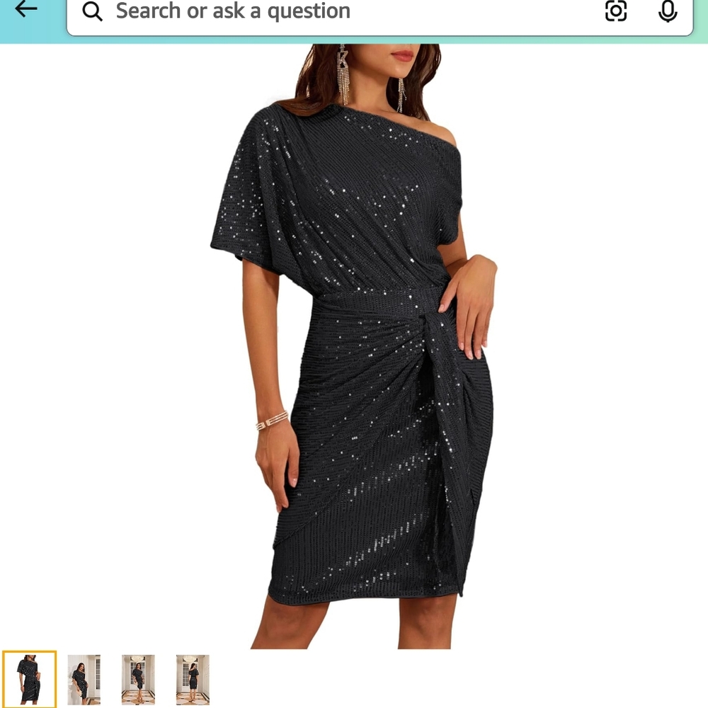 Grace Karin Sequin Glitter Off The Shoulder Cocktail Party Dress NWT Size XL